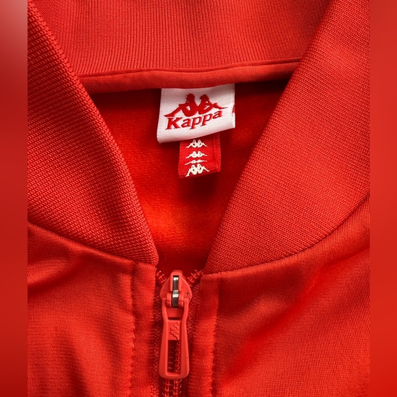 Kappa Cropped Full Zip Jacket Women’s Size Large L Classic Red White - Picture 3 of 7